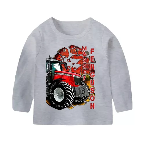 detské tričko massey ferguson sedou s dlhým rukávom