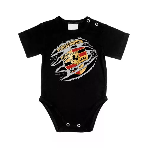 porsche čierna krátky rukáv dojenské body