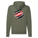 zelený svetr s mikinou s logom dutra