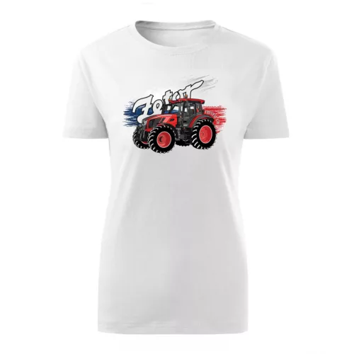 dámske tričko zetor c. 170 biela s motívom traktora