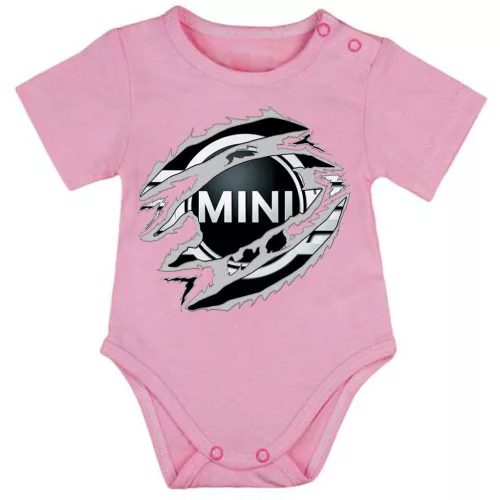 mini ružové dojčenské telo s krátkym rukávom