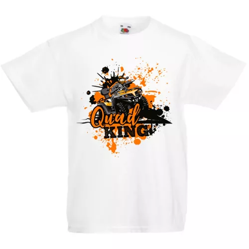 detské biele tričko quad king