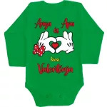 malý valentín mamy a otca! chlapec body pre bábätká s dlhým rukávom zelené