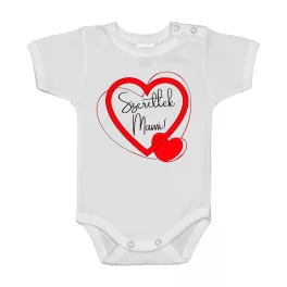   biely biely biely s krátkym rukávom bábätká telo "ľúbim ťa mommy".