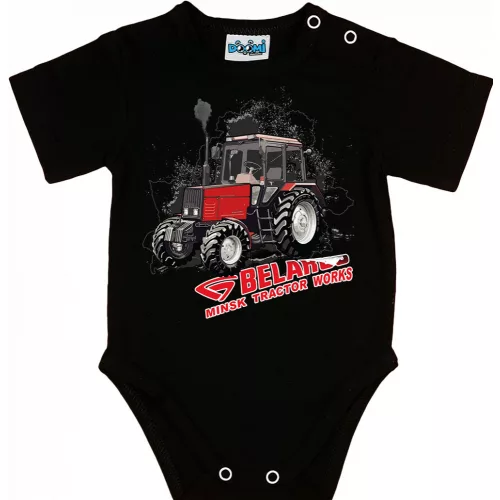 belorusko body pre bábätká čierny krátky rukáv