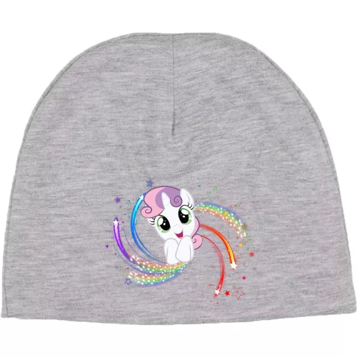 pony detská čiapka sivá