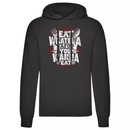eat whateva…čierna sveter s klokaním vreckom