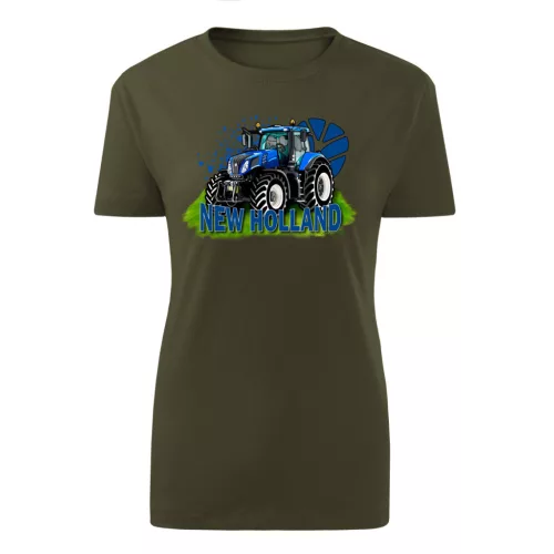 dámske tričko new holland zelený traktor