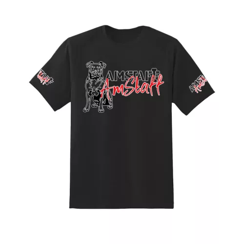 čierne pánske tričko amstaff veľký vzor