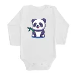 2 kusová súprava zebra panda (biela ​​- ružová) dlhý rukáv