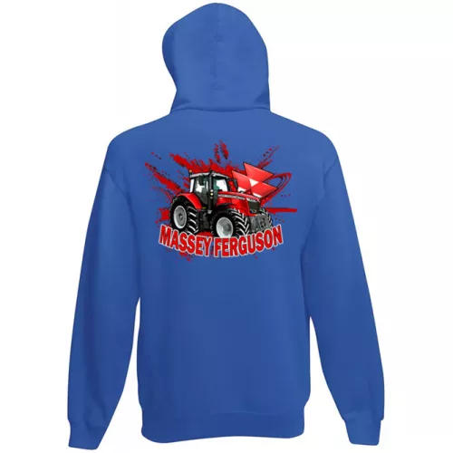 detský sveter massey ferguson na zips - modrý