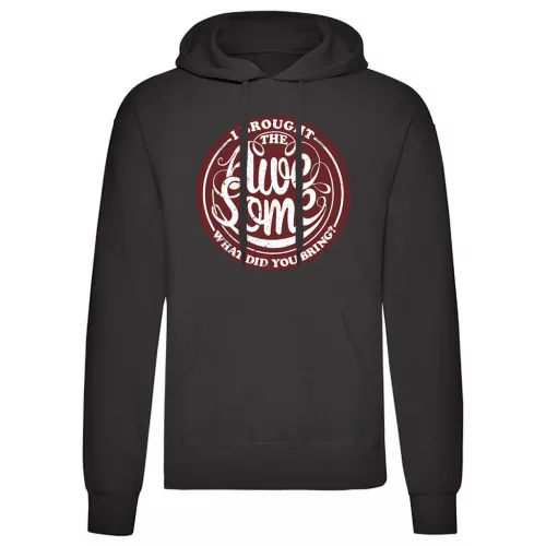 i brought the…čierna sveter s klokaním vreckom