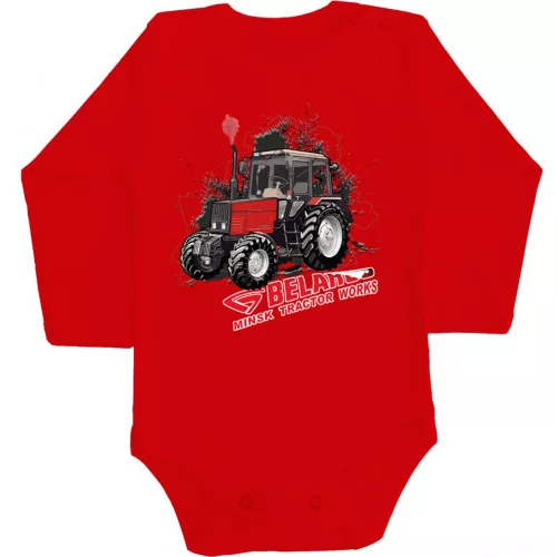 belorus body pre bábätká červené dlhý rukáv