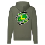 zelená traktor logo zipper zelená mikina