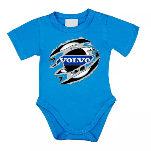 volvo modrá detské body s krátkymi rukávmi
