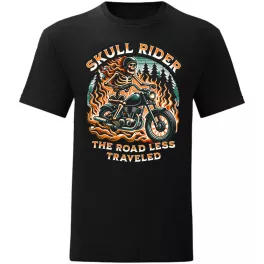 skull rider motorcycle tričko čierne