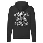 go fast don't die motorcycle mikina na zips, čierna