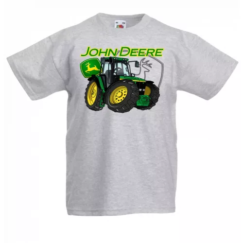 sivé detské tričko tractor zelené 