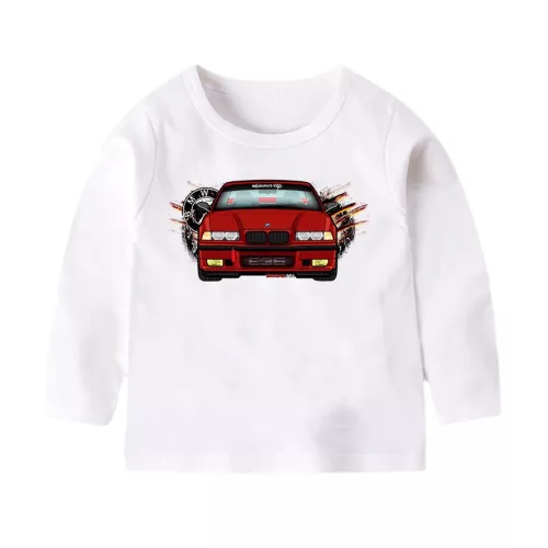 detské tričko bmw e36 dlhý rukáv biele