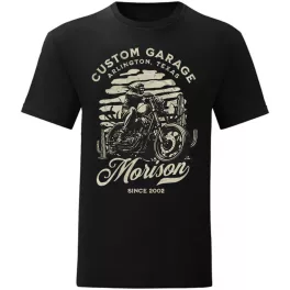 custom garage motorcycle tričko čierne