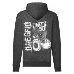 mtz50 tmavosivý sveter na zips biely vzor