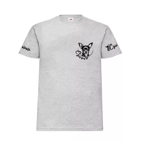 pánske tričko čivava svetlošedé malý vzor