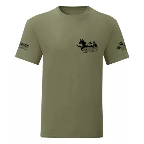 zelené pánske tričko husky malý vzor