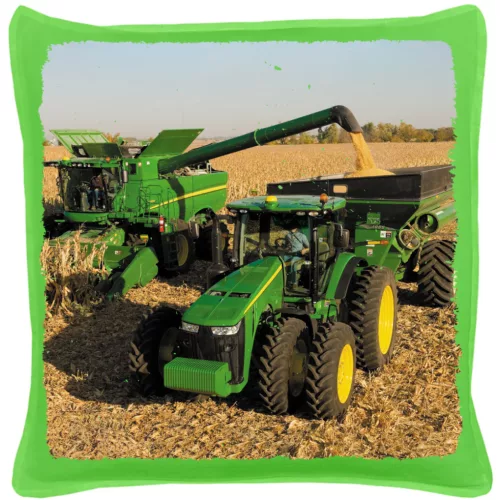 jd harvest zelený vankúš z bavlny