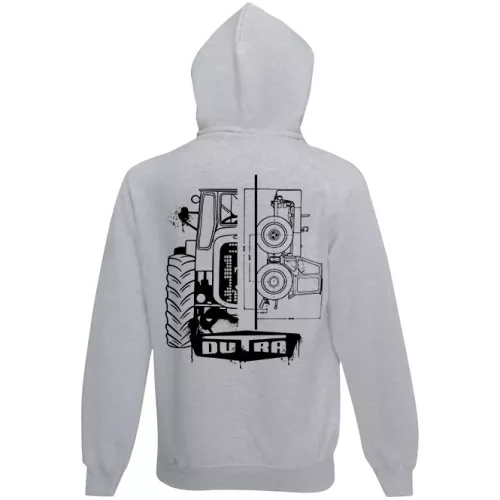 dutra šedý kruhový sveter na zips s bielým vzorom
