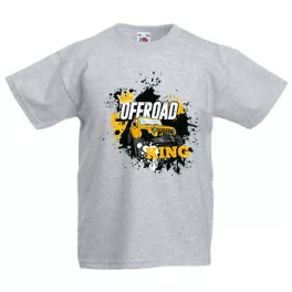 offroad king detské šedé tričko