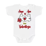 malý valentín mamy a otca! chlapec body pre bábätká s dlhým rukávom červené