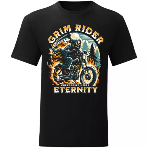 grim rider motorcycle tričko čierne