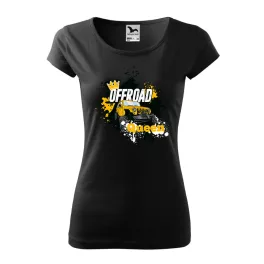 žlté dámske tričko offroad queen čierne