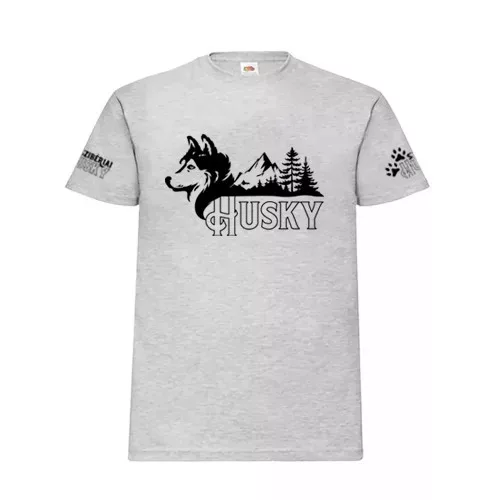 pánske tričko husky šedé veľký vzor