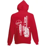 rába červený kruhový sveter na zips na zips s bielym vzorom