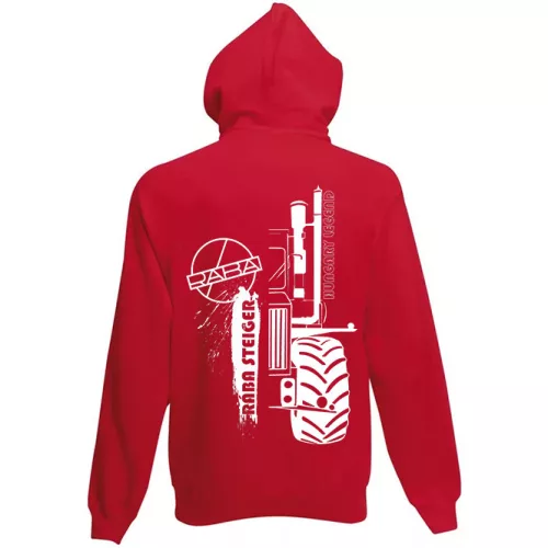 rába červený kruhový sveter na zips na zips s bielym vzorom