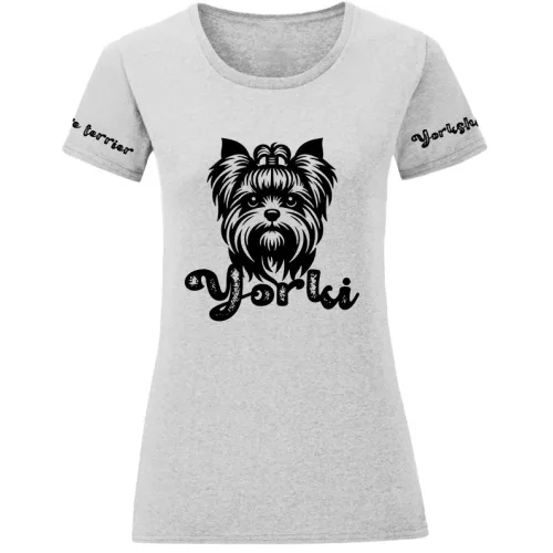 dámske svetlošedé tričko od yorkšír veľký vzor