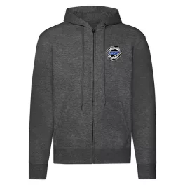 mikina volvo zips tmavo sivá