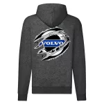mikina volvo zips tmavo sivá