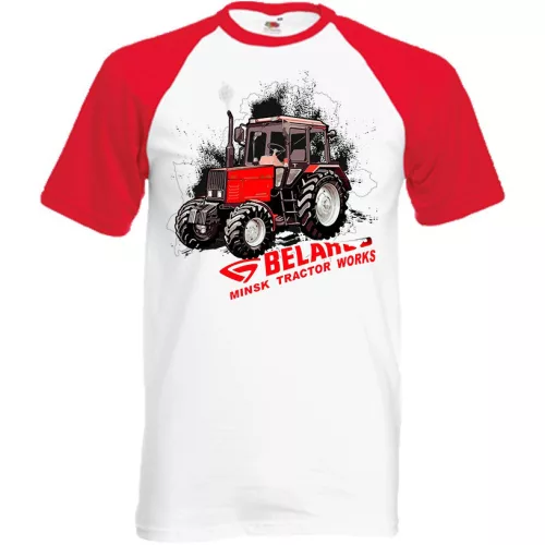 beloruské tričko s krátkym rukávom (červeno-biely)