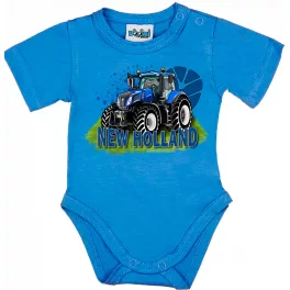 new holland body pre bábätká modrý krátky rukáv