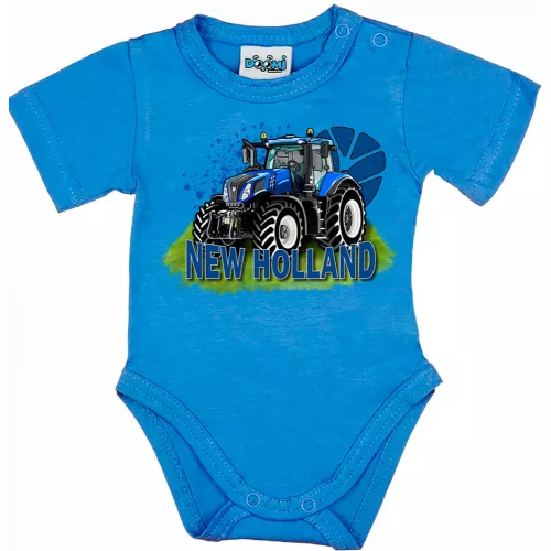 new holland body pre bábätká modrý krátky rukáv