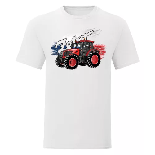 biela tričko s motívom traktora zetor c. 170