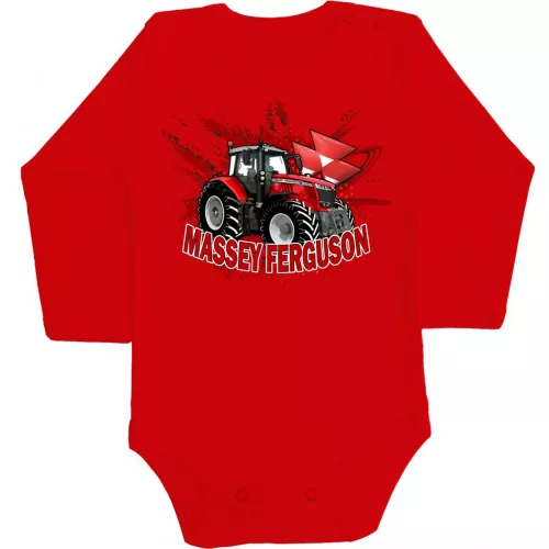 massey ferguson body pre bábätká červené dlhý rukáv