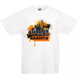 detské biele tričko quad banditaa