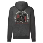 two wheels one soul motorcyclemikina na zips, sivá