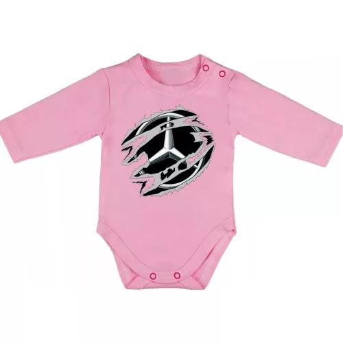 mercedes ružové dojenské telo s dlhým rukávom