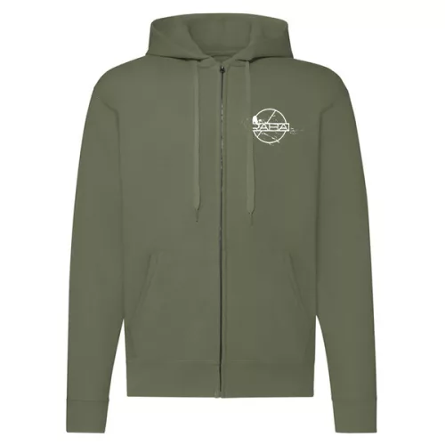 rába zelený sveter na zips s bielym vzorom