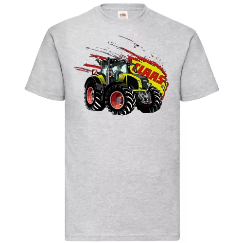 tričko claas axion tractor šedé