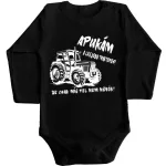 môj otec je najlepší vodič traktora....detské body dlhý rukáv modrá